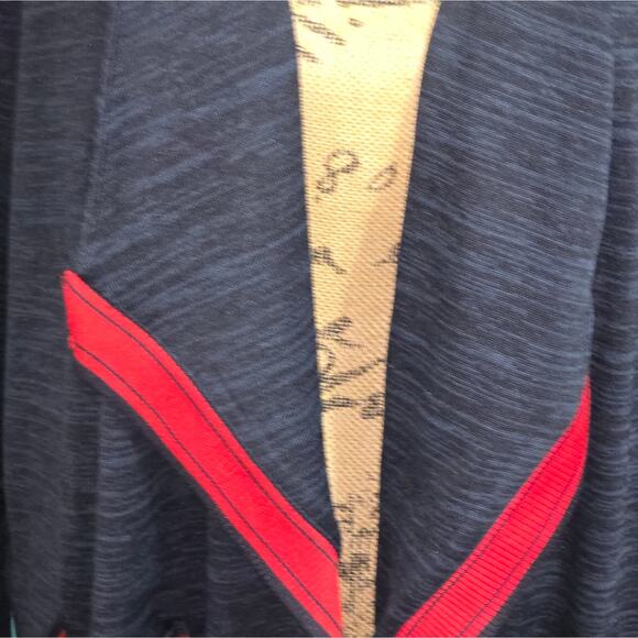 Talbots Women's Navy and Red Open Front Waterfall Cardigan Plus Size 2X - Picture 7 of 9